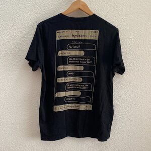 Chipotle Employee T-Shirt Text Message Real Ingredients Loomstate Burrito Large